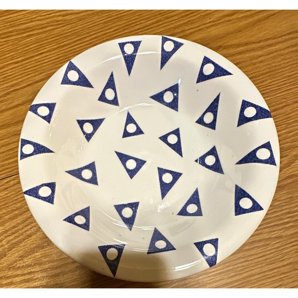 Pier 1 Imports Other - Pier 1 Imports Ceramic soup/cereal bowl8 in Round Blue/White Geometric Pattern